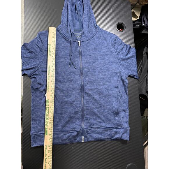 Peter Millar Maven Performance Full Zip Hoodie Textured Jersey Fleece Large W's - Picture 5 of 13